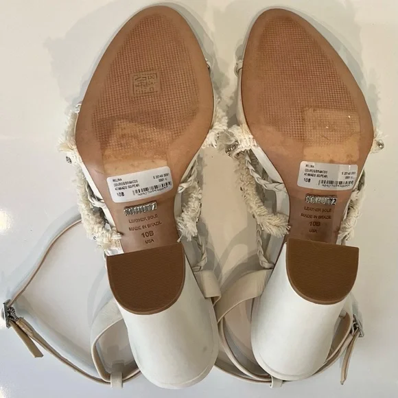 NEW SCHUTZ REVOLVE IVORY SANDALS - Picture 13 of 13